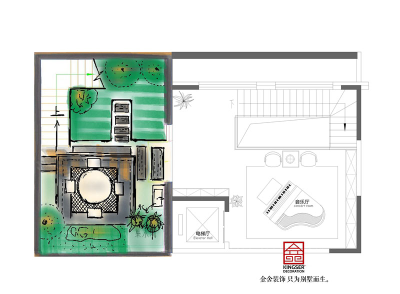 綠城桃花源300平米戶(hù)型負(fù)一平面布置圖